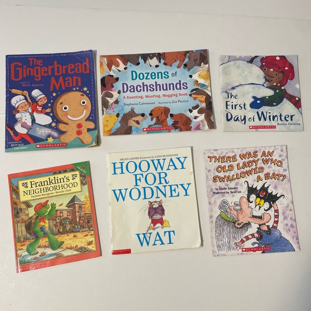 Bundle of 6 Scholastic Vibrant Children's Story Books Collection